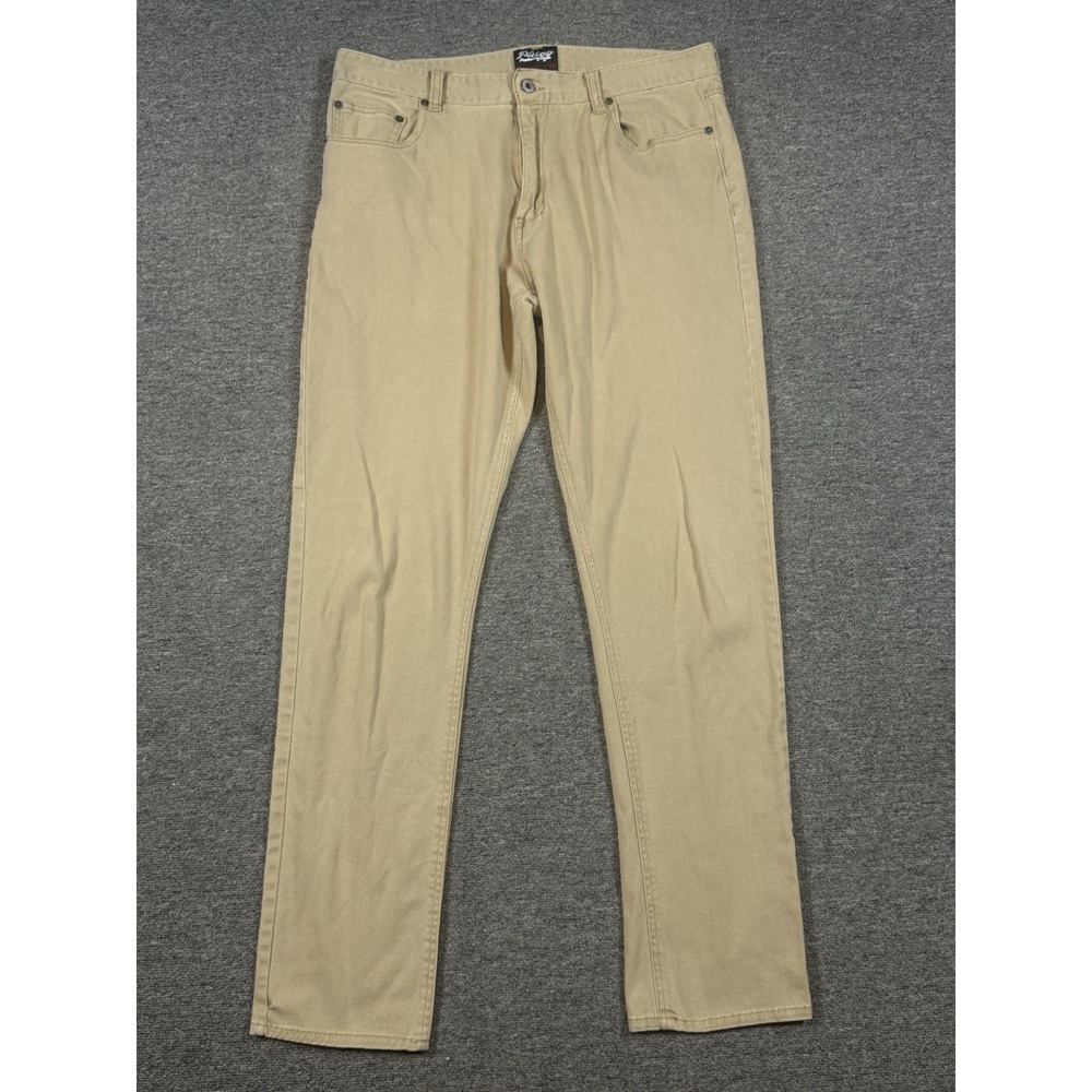 Plugg Men's 34x34 Khaki Cotton Straight Leg‎ Fit Chino Pants